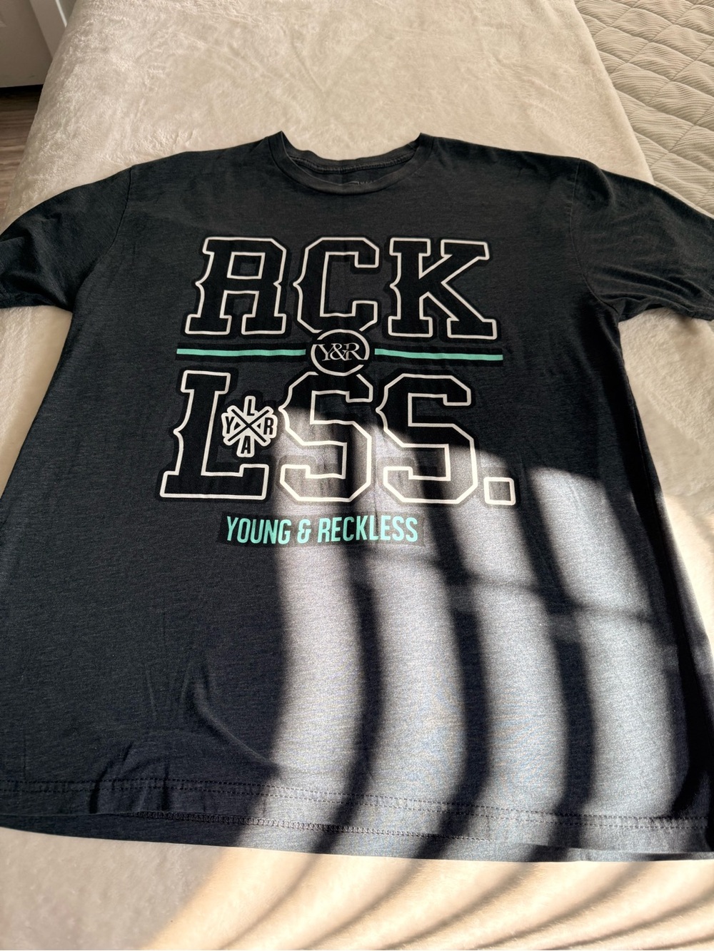 Young & Reckless Black Tee with Mint Graphic